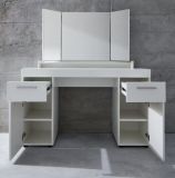 Schminktisch Adamo in wei� Hochglanz 120 x 141 cm mit Schubkasten und Spiegel
