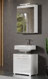 Badezimmer Waschbeckenunterschrank Adamo in wei� Hochglanz Badschrank 2-t�rig 60 x 56 cm