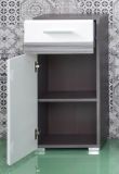 Badezimmer Unterschrank SetOne in wei� Hochglanz und Sardegna grau Rauchsilber 37 x 80 cm