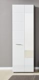 Garderobenschrank Matrix in wei� Hochglanz und Sardegna grau Rauchsilber Flurschrank 60 x 191 cm