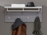 Garderobenpaneel Matrix in Hochglanz wei� und Sardegna grau Rauchsilber Wandgarderobe 80 x 40 cm
