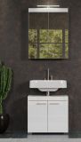 Badezimmer Spiegelschrank Adamo in wei� Hochglanz Badschrank 2-t�rig 60 x 77 cm