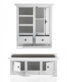 Garderobe Hooge in Pinie wei� Landhaus Garderobenkombination 4-tlg. mit Schuh- / Garderobenschrank