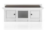 Garderobe Sitzbank Hooge in Pinie wei� Landhaus Garderobenbank und Schuhschrank 124 x 42 cm