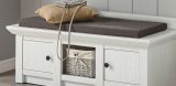 Garderobe Sitzbank Hooge in Pinie wei� Landhaus Garderobenbank und Schuhschrank 124 x 42 cm