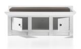 Garderobe Sitzbank Hooge in Pinie wei� Landhaus Garderobenbank und Schuhschrank 124 x 42 cm