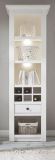 Regalschrank Hooge in Pinie wei� Landhaus Vitrine mit Weinregal 58 x 207 cm