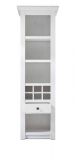 Regalschrank Hooge in Pinie wei� Landhaus Vitrine mit Weinregal 58 x 207 cm