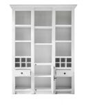 Buffet Hooge in Pinie wei� Landhaus Buffetschrank mit Weinregal 147 x 207 cm