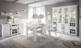 Sideboard Hooge in Pinie wei� Landhaus Kommode mit Weinregal 152 x 83 cm