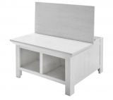 Couchtisch Hooge in Pinie wei� Landhaus Beistelltisch mit Truhe und Ablage 93 x 93 cm quadratisch