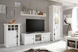 Wohnwand Hooge in Pinie wei� Landhaus Schrankwand 4-teilig 298 x 207 cm