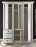 Schlafzimmer komplett Hooge in Pinie wei� Landhaus Set mit Bett, Kleiderschrank und Nachttisch