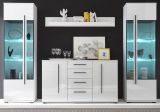 Wohnwand Design-D in Hochglanz wei� Anbauwand 4-teilig 290 x 200 cm