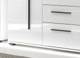 Wohnwand Design-D in Hochglanz wei� Anbauwand 4-teilig 290 x 200 cm