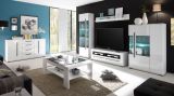 Wohnwand Design-D in Hochglanz wei� Anbauwand 4-teilig 290 x 200 cm