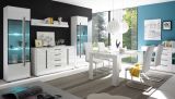 Highboard Design-D in Hochglanz wei� Kommode 90 x 140 cm Anrichte