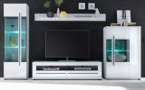 TV-Lowboard Design-D in Hochglanz wei� Unterschrank 180 x 47 cm, Soft-Close
