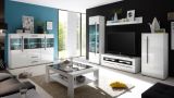 Highboard Design-D in wei� Hochglanz 160 x 126 cm, Schrank mit Soft-Close