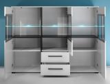 Highboard Design-D in wei� Hochglanz 160 x 126 cm, Schrank mit Soft-Close