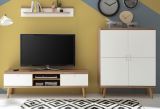 Wohnwand Helge in wei� und Eiche Riviera Schrankwand skandinavisch 3-teilig 277 x 160 cm