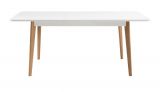 Esstisch Helge in wei� und Eiche Riviera K�chentisch skandinavisch ausziehbar mit Einlegeplatte 140 / 180 x 80 cm