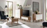 TV-Lowboard Helge in wei� und Eiche Riviera TV-Unterteil skandinavisch 107 x 50 cm
