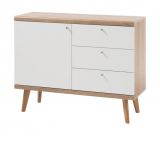 Sideboard Helge in wei� und Eiche Riviera Kommode skandinavisch 107 x 83 cm