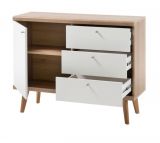 Sideboard Helge in wei� und Eiche Riviera Kommode skandinavisch 107 x 83 cm