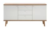 Sideboard Helge in wei� und Eiche Riviera Kommode skandinavisch 160 x 83 cm