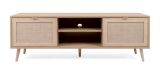 TV-Lowboard Niran in Sonoma Eiche mit Bast - Dekor TV-Unterteil skandinavisch 150 x 52 cm
