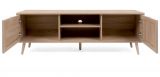TV-Lowboard Niran in Sonoma Eiche mit Bast - Dekor TV-Unterteil skandinavisch 150 x 52 cm