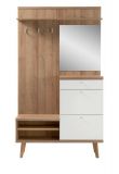 Garderobe Helge in wei� und Eiche Riviera Kompaktgarderobe skandinavisch 110 x 200 cm