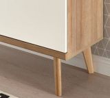 Garderobe Helge in wei� und Eiche Riviera Kompaktgarderobe skandinavisch 110 x 200 cm
