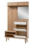 Garderobe Helge in wei� und Eiche Riviera Kompaktgarderobe skandinavisch 110 x 200 cm