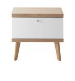Nachttisch Helge in wei� und Eiche Riviera Nachtkommode skandinavisch 54 x 50 cm