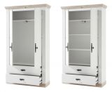 Garderobenschrank Rovola in Pinie wei� / Oslo Pinie Landhaus Garderobe oder gro�er Schuhschrank 107 x 201 cm
