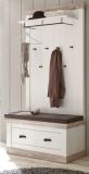 Garderobe Sitzbank Rovola in Pinie wei� / Oslo Pinie Landhaus Garderobenbank 107 x 48 cm