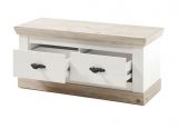 Garderobe Sitzbank Rovola in Pinie wei� / Oslo Pinie Landhaus Garderobenbank 107 x 48 cm