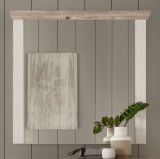 Garderobenspiegel Rovola in Pinie wei� / Oslo Pinie Landhaus Spiegel 107 x 110 cm