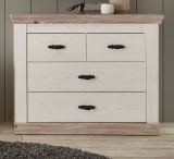 Kommode Rovola in Pinie wei� / Oslo Pinie Landhaus 107 x 84 cm Schubladenkommode
