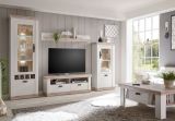Wohnwand Rovola in Pinie wei� / Oslo Pinie Landhaus Schrankwand 4-teilig 296 x 201 cm