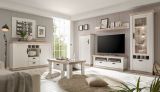 Wohnwand Rovola in Pinie wei� / Oslo Pinie Landhaus Schrankwand 4-teilig 296 x 201 cm