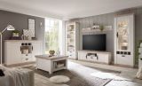 Regalschrank Rovola in Pinie wei� / Oslo Pinie Landhaus Vitrine 71 x 201 cm