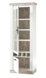 Vitrine Rovola in Pinie wei� / Oslo Pinie Landhaus Vitrinenschrank mit Weinregal 71 x 201 cm