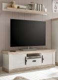 TV-Lowboard Rovola in Pinie wei� / Oslo Pinie Landhaus TV-Unterteil 156 x 51 cm