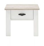 Nachttisch Rovola in Pinie wei� / Oslo Pinie Landhaus Nachtkommode 58 x 45 cm