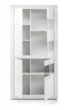 Vitrine Nobile in wei� Hochglanz und Stone Design grau Vitrinenschrank 100 x 198 cm