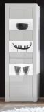 Vitrine Nobile in wei� Hochglanz und Stone Design grau Vitrinenschrank 66 x 198 cm