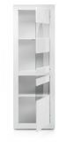 Vitrine Nobile in wei� Hochglanz und Stone Design grau Vitrinenschrank 66 x 198 cm
